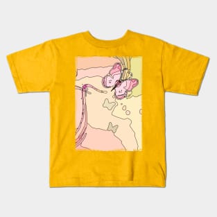 Summer Butterfly Pastel Art Kids T-Shirt